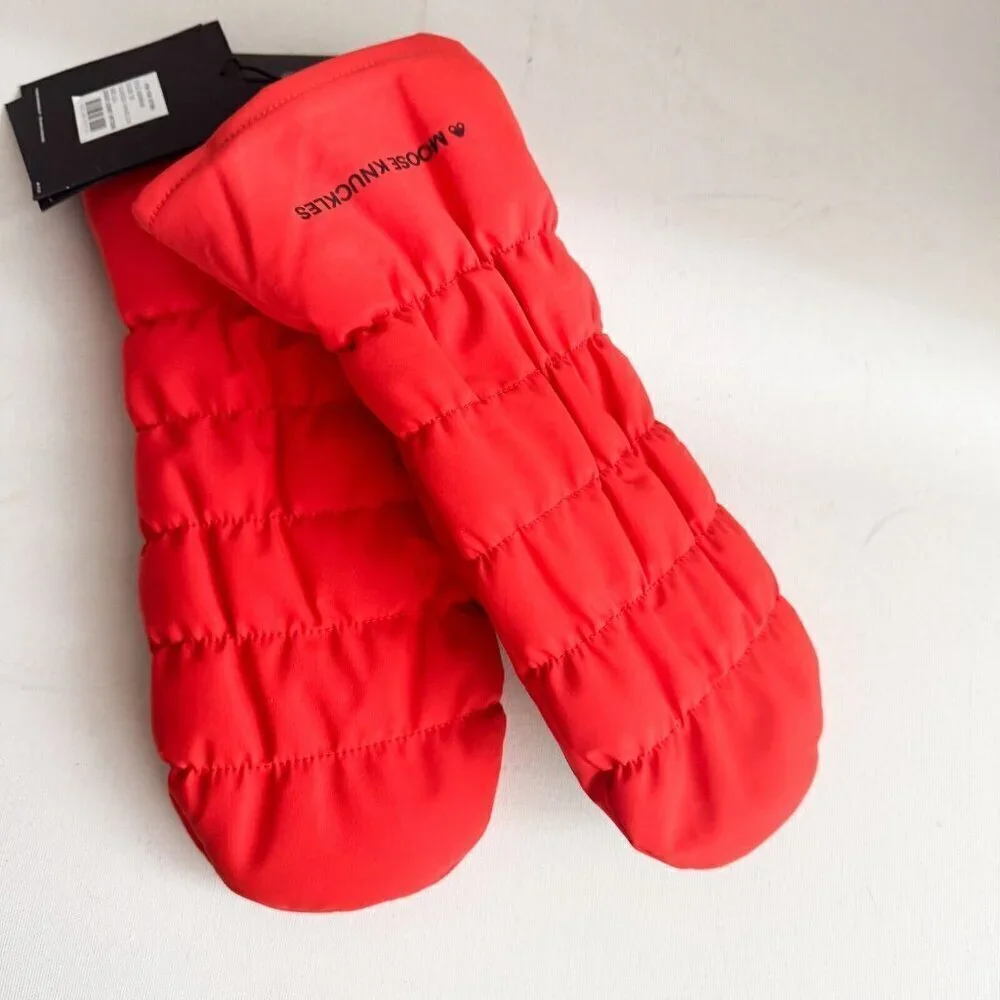 Moose Knuckles Nylon Down Filled Sidney  Mittens Orange  L/XL